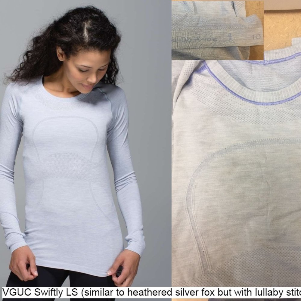 Lululemon Swiftly LS Heathered Silver Fox/Lullaby